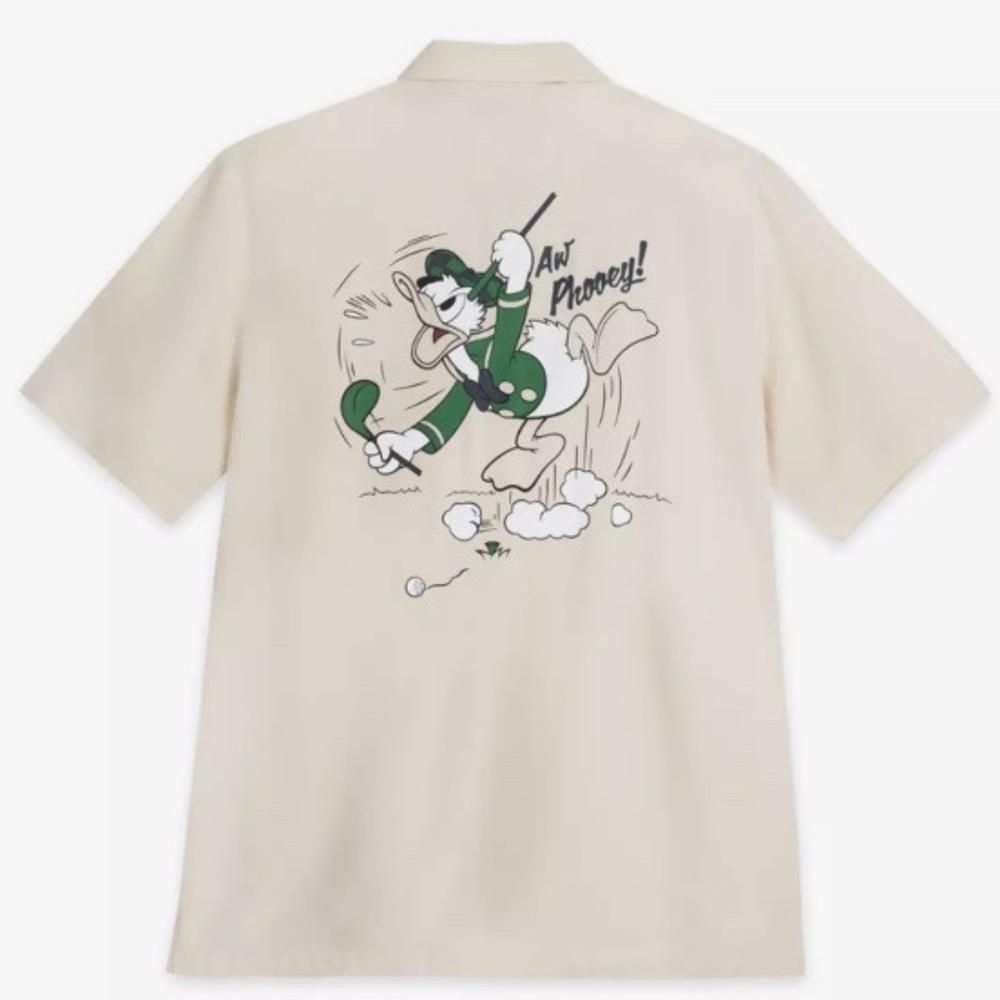 2025 Disney Parks Donald Duck Golf Woven Camp Shirt - NEW